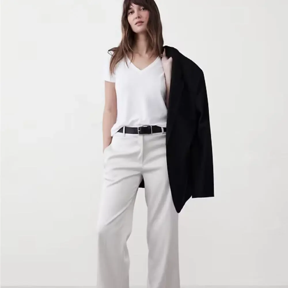 Women's White V-Neck Top